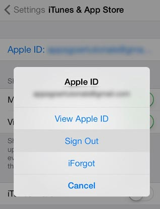 remove apple id account from iphone