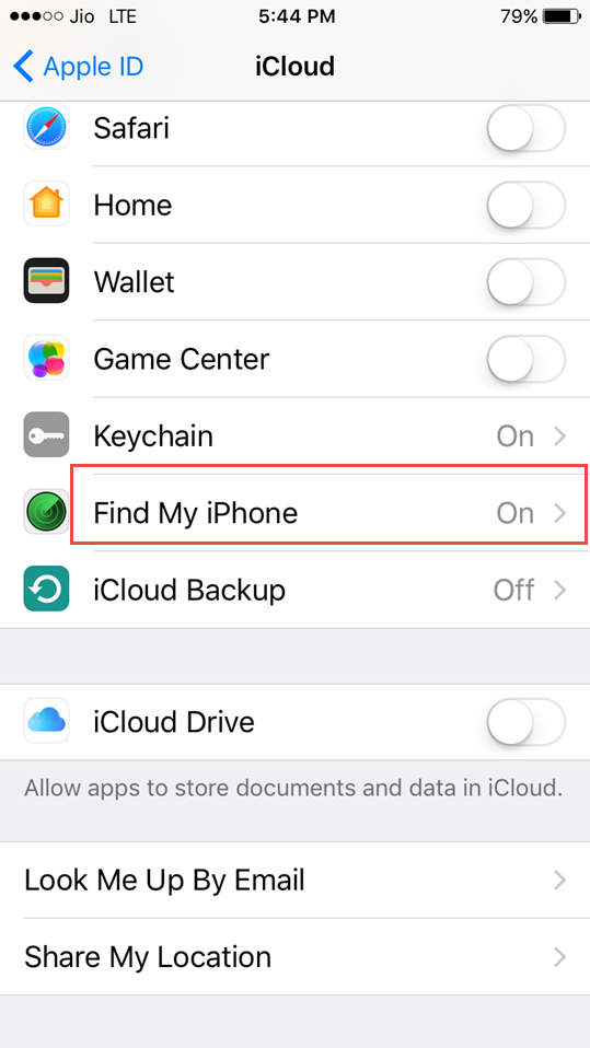 turn off find my iphone with mac computer