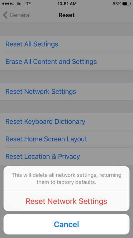 reset networking settings