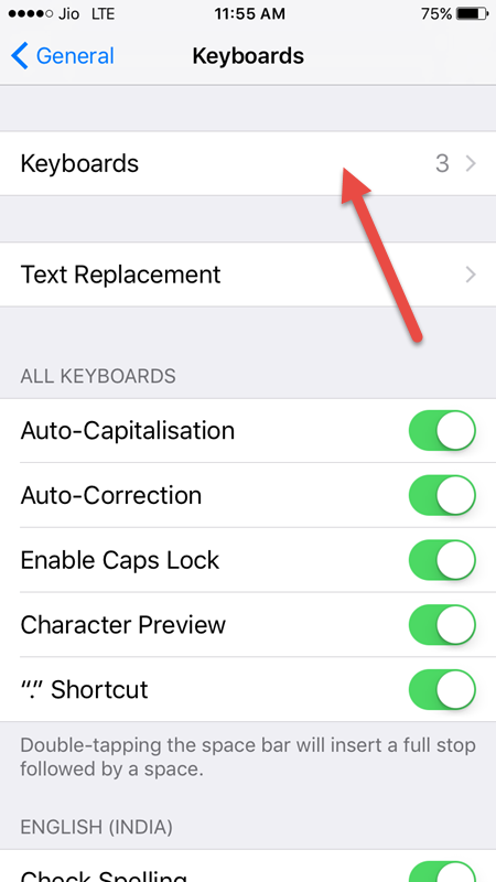 remove third party keyboard ios 10