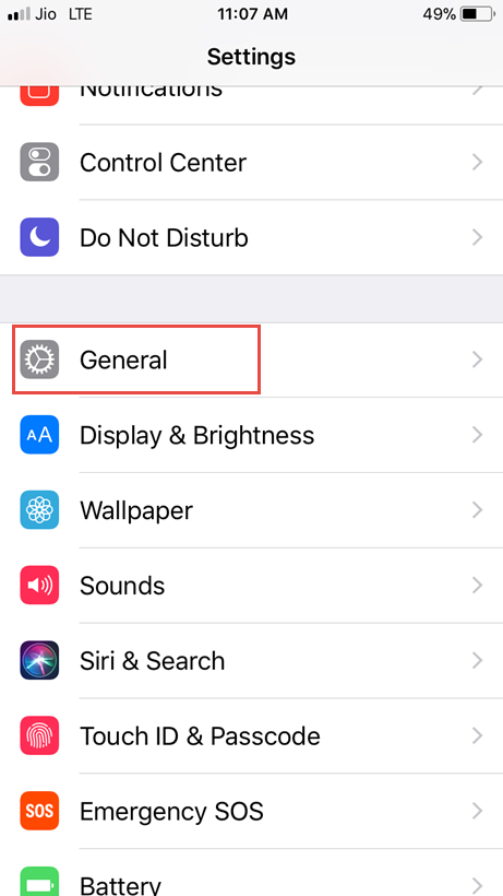 tap on settings to Fix Lines On iPhone Screen
