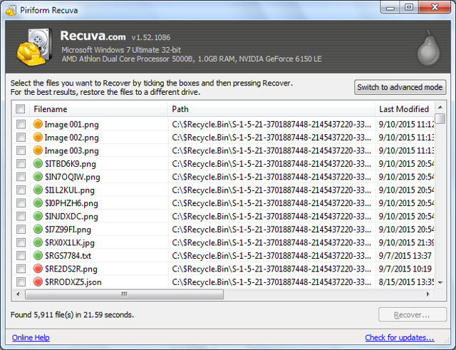 recuva free data recovery tool