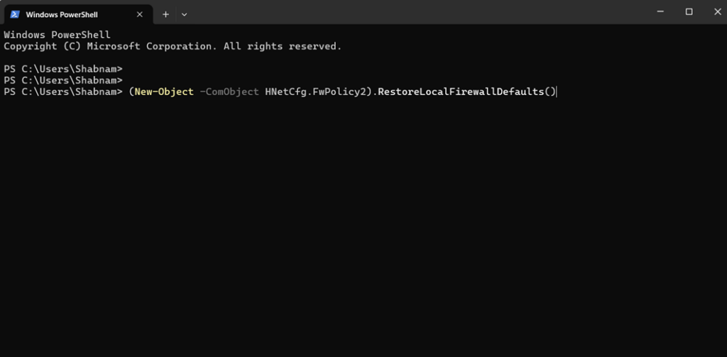 Reset Firewall with Windows PowerShell